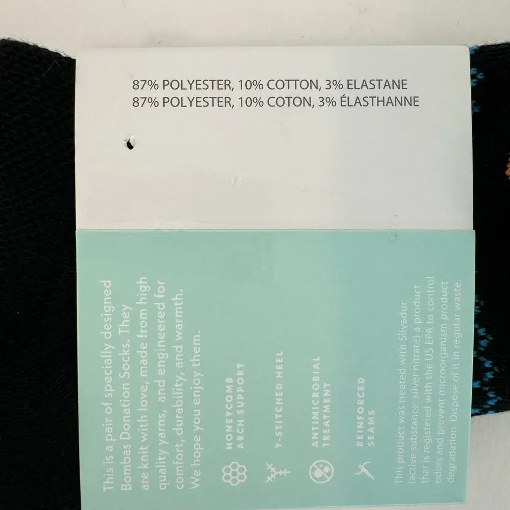 Bombas Low Cut Socks Black Honeycomb Size XS